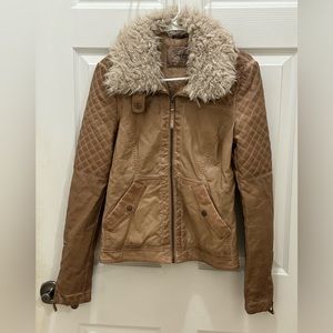 TRAFALUC BY ZARA FAUX LEATHER JACKET SIZE M